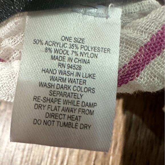 🍷Modena wool blend lightweight multicolored stripe circle infinity scarf - Picture 4 of 5